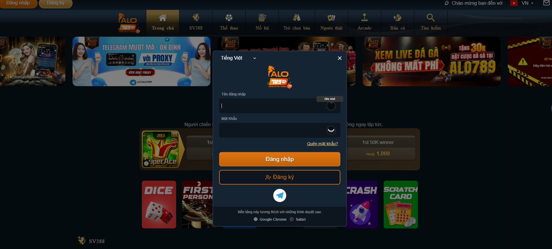 Các bước đăng nhập ALO789 trên website & app